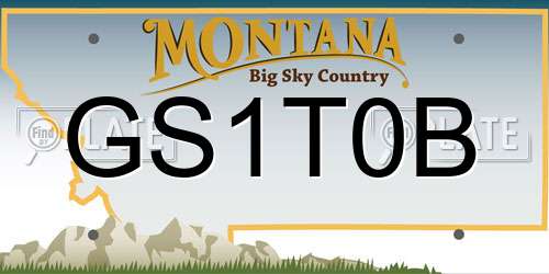 GS1T0B Montana License Plate