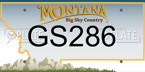 GS286 Montana License Plate