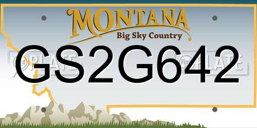GS2G642 Montana License Plate
