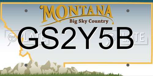 GS2Y5B Montana License Plate