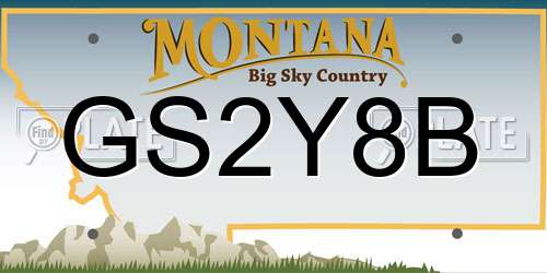 GS2Y8B Montana License Plate