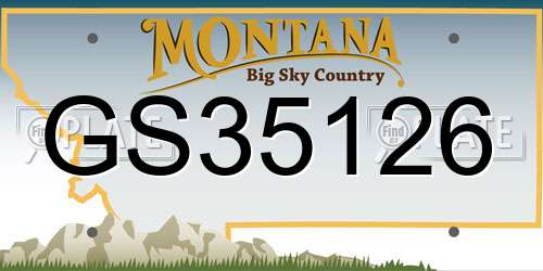 GS35126 Montana License Plate