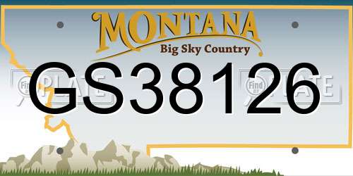 GS38126 Montana License Plate