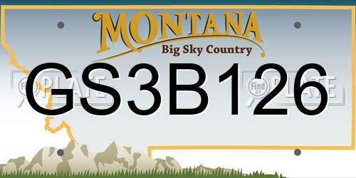 GS3B126 Montana License Plate