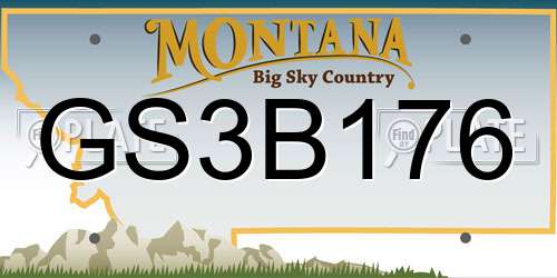 GS3B176 Montana License Plate
