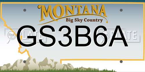 GS3B6A Montana License Plate