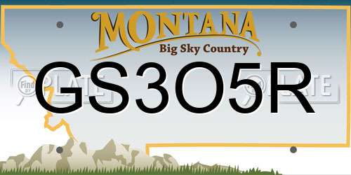 GS3O5R Montana License Plate