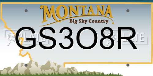 GS3O8R Montana License Plate
