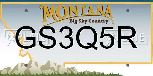 GS3Q5R Montana License Plate