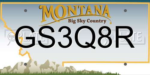 GS3Q8R Montana License Plate