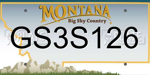 GS3S126 Montana License Plate