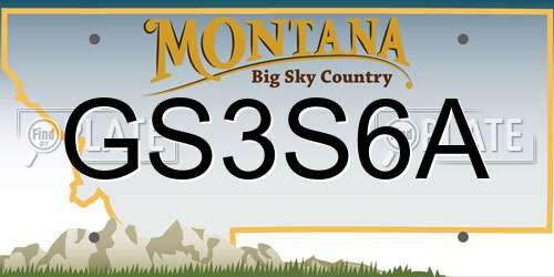 GS3S6A Montana License Plate