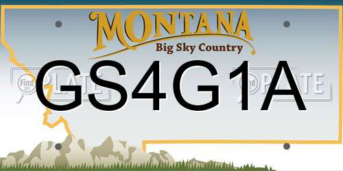 GS4G1A Montana License Plate