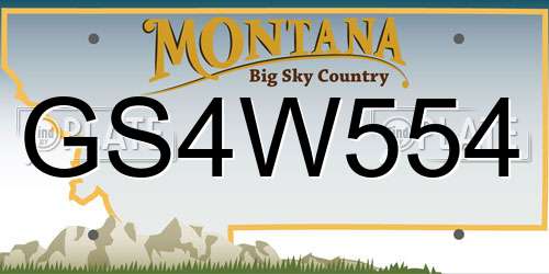 GS4W554 Montana License Plate