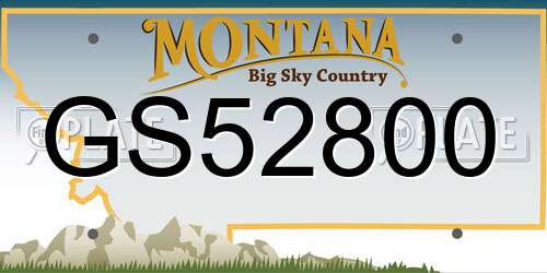GS52800 Montana License Plate