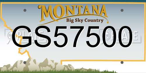 GS57500 Montana License Plate