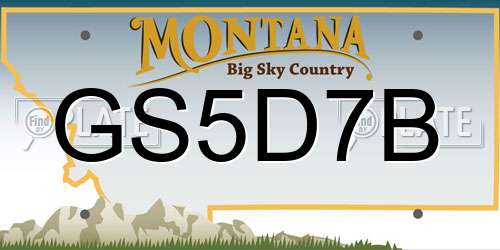 GS5D7B Montana License Plate