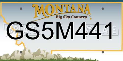 GS5M441 Montana License Plate