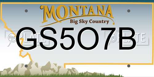 GS5O7B Montana License Plate