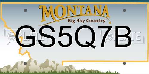 GS5Q7B Montana License Plate