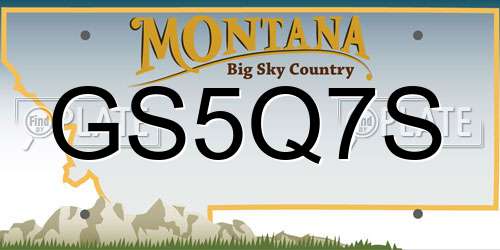 GS5Q7S Montana License Plate