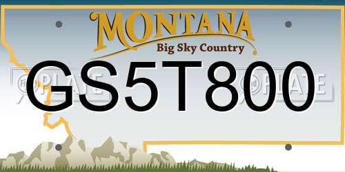 GS5T800 Montana License Plate