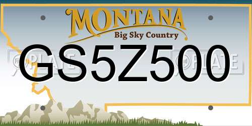 GS5Z500 Montana License Plate