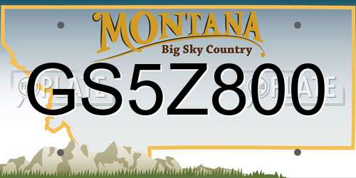 GS5Z800 Montana License Plate