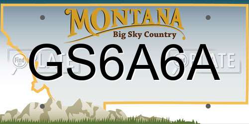 GS6A6A Montana License Plate