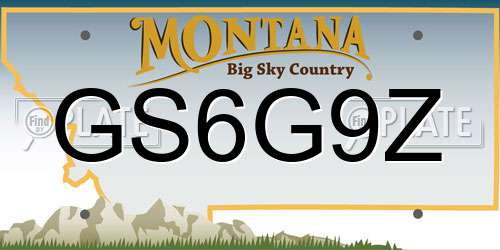 GS6G9Z Montana License Plate