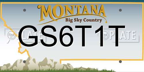 GS6T1T Montana License Plate