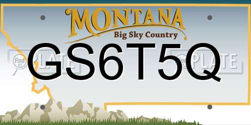 GS6T5Q Montana License Plate