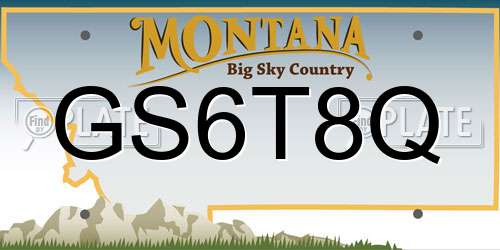 GS6T8Q Montana License Plate