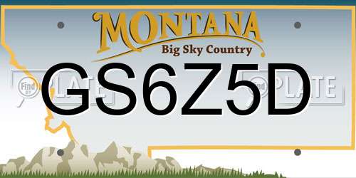GS6Z5D Montana License Plate
