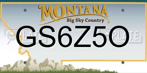 GS6Z5O Montana License Plate