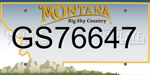 GS76647 Montana License Plate