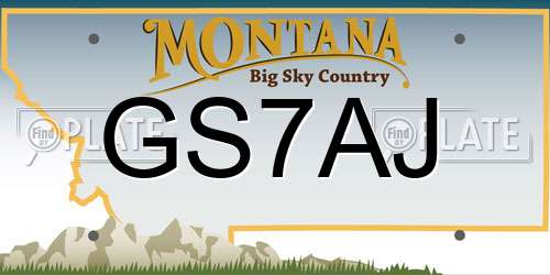 GS7AJ Montana License Plate
