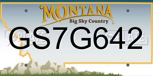 GS7G642 Montana License Plate