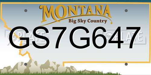 GS7G647 Montana License Plate