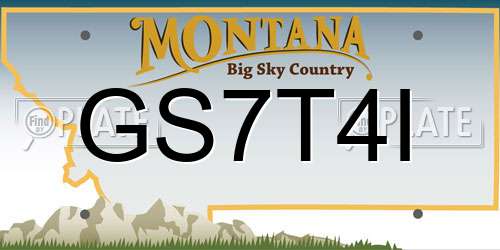 GS7T4I Montana License Plate