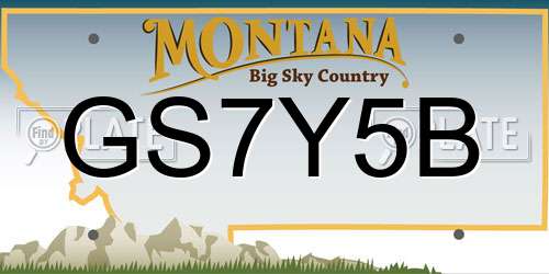GS7Y5B Montana License Plate
