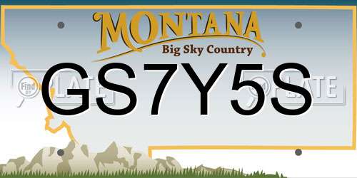 GS7Y5S Montana License Plate
