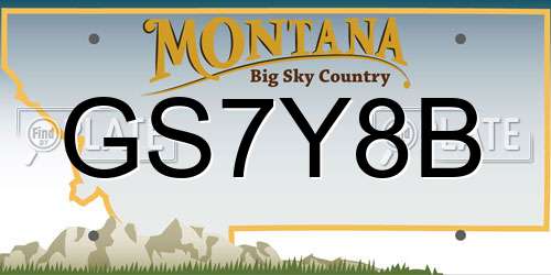 GS7Y8B Montana License Plate