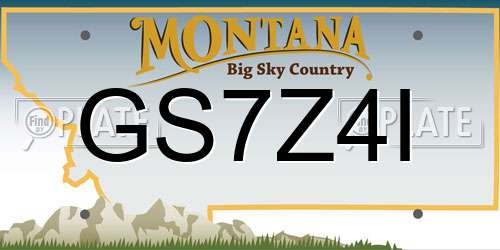GS7Z4I Montana License Plate