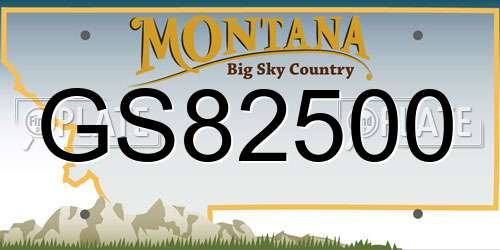 GS82500 Montana License Plate