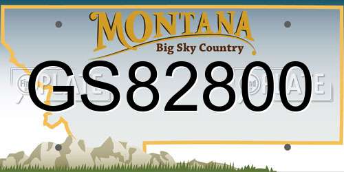 GS82800 Montana License Plate