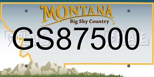 GS87500 Montana License Plate