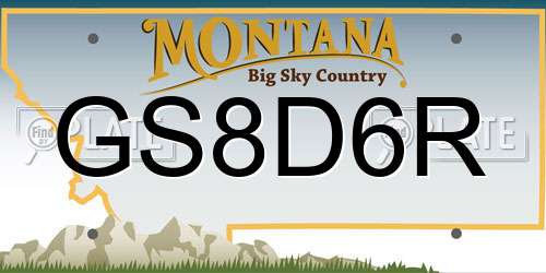 GS8D6R Montana License Plate