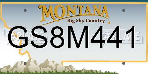 GS8M441 Montana License Plate