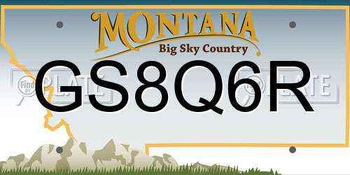 GS8Q6R Montana License Plate